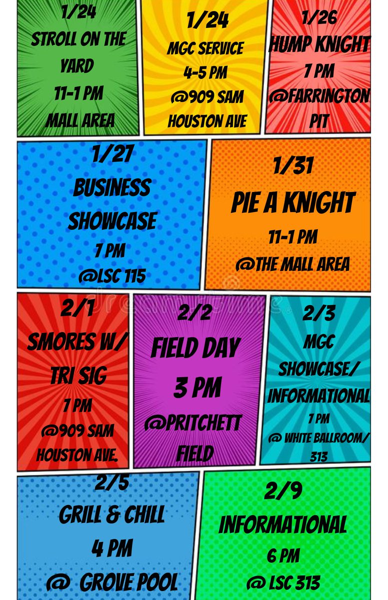eta_knights's tweet photo. Hey guys! It's that time again here are our 2022 spring rush events! we are excited to see all of you guys there. If you have any questions please don't hesitate to contact your favorite knight! https://t.co/QN5ZNBZAeD