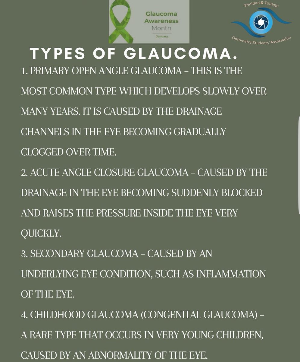 TTOSA_'s tweet photo. January is Glaucoma Awareness Month. 

Glaucoma is one of the leading cause of blindness worldwide. Early detection and treatment can protect the eyes from serious vision loss caused by Glaucoma.

#GlaucomaAwarenessMonth #glaucoma https://t.co/lMgdHaq0ZN