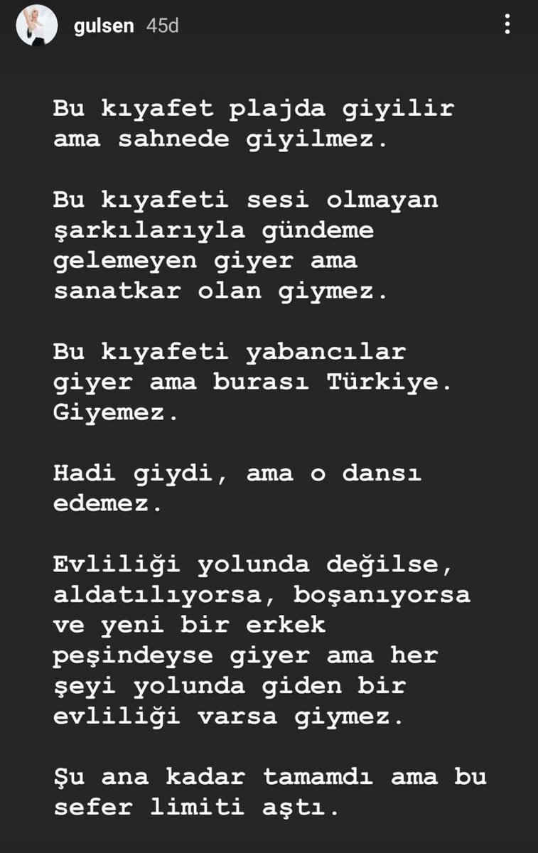 Listenary's tweet photo. Gülşen, kıyafet tartışmalarıyla ilgili açıklamalarını paylaştı. https://t.co/YLjMYhKOSW