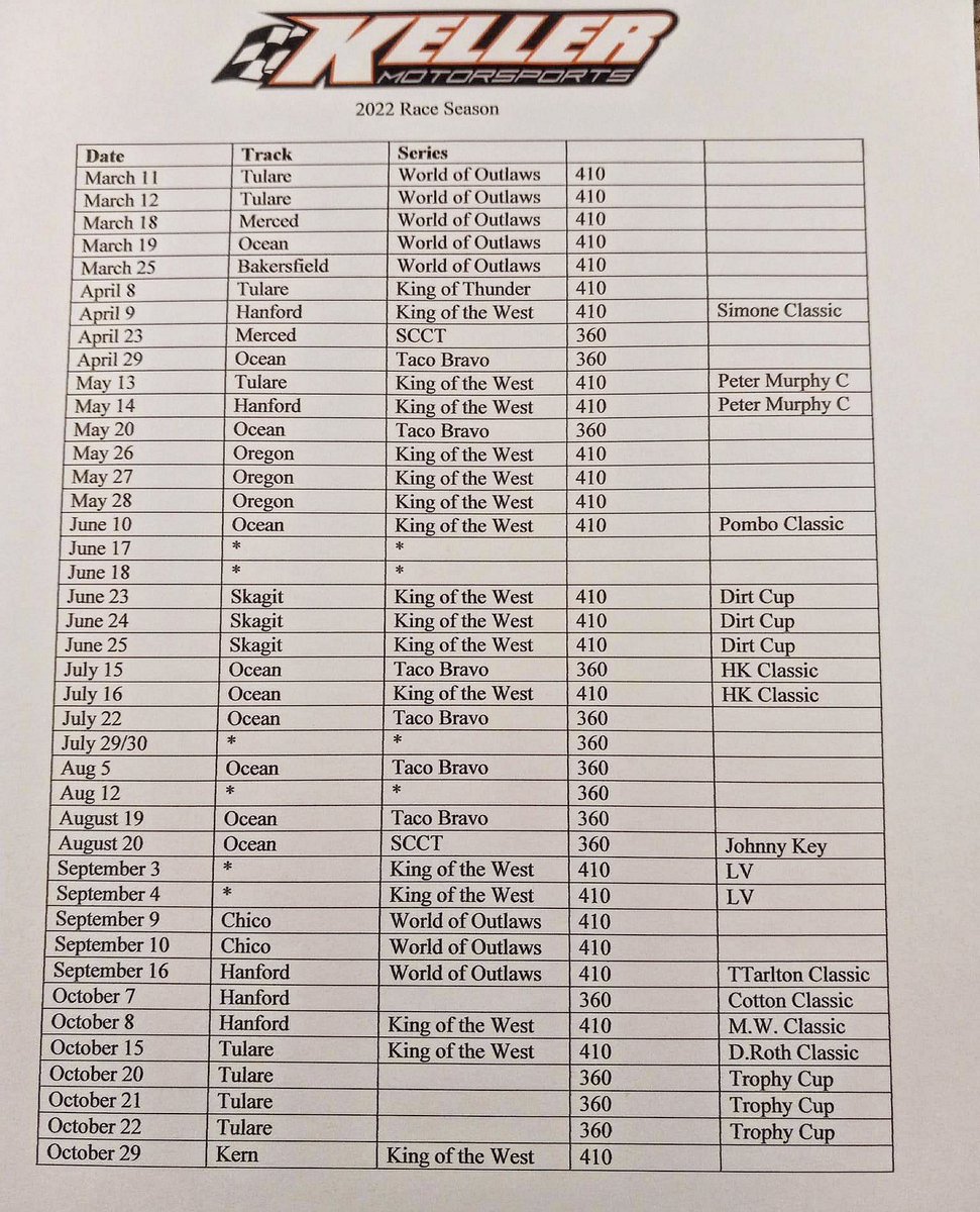 MarketingPorras's tweet photo. 2022 Schedule Release for the 2k. 
#KellerMotorsports 
@jrin101 https://t.co/fsWzwbmcTF