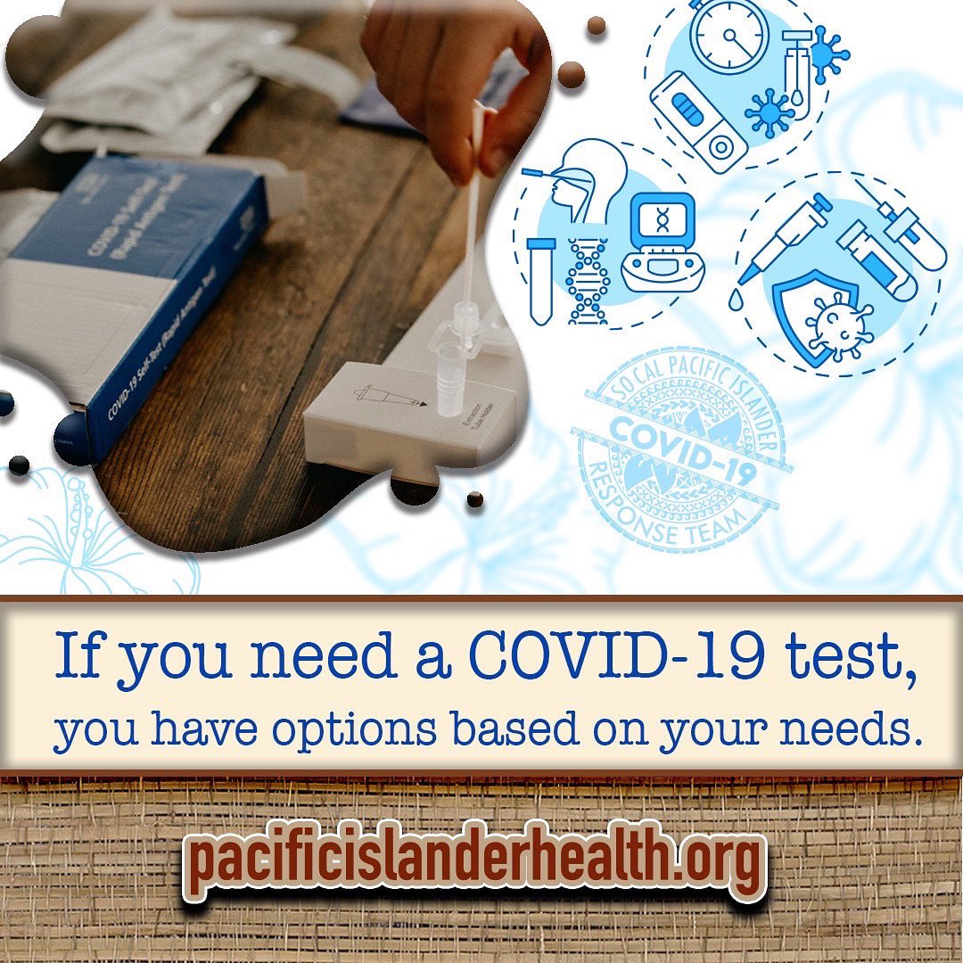 SoCalPICRT's tweet photo. If you need a COVID-19 test, there are 2 options available based on your needs. For a rapid result, there’s the Rapid COVID-19 antigen test. For a more accurate result, there’s the PCR tests.
#TogetherTowardsHealth #GetTested #NHPIHealth #OmicronVariant https://t.co/QUZDISim1c