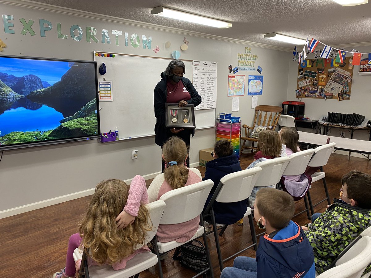 HughesExplorers's tweet photo. Today we had Coach Rose Powell, a former Olympic volleyball player and silver medalist π₯ join our class to share her experience competing at the Olympics! What a great addition to our Olympics unit! @MXRComets #ALGifted #ALGEM22 https://t.co/Jd05ym2Ftw