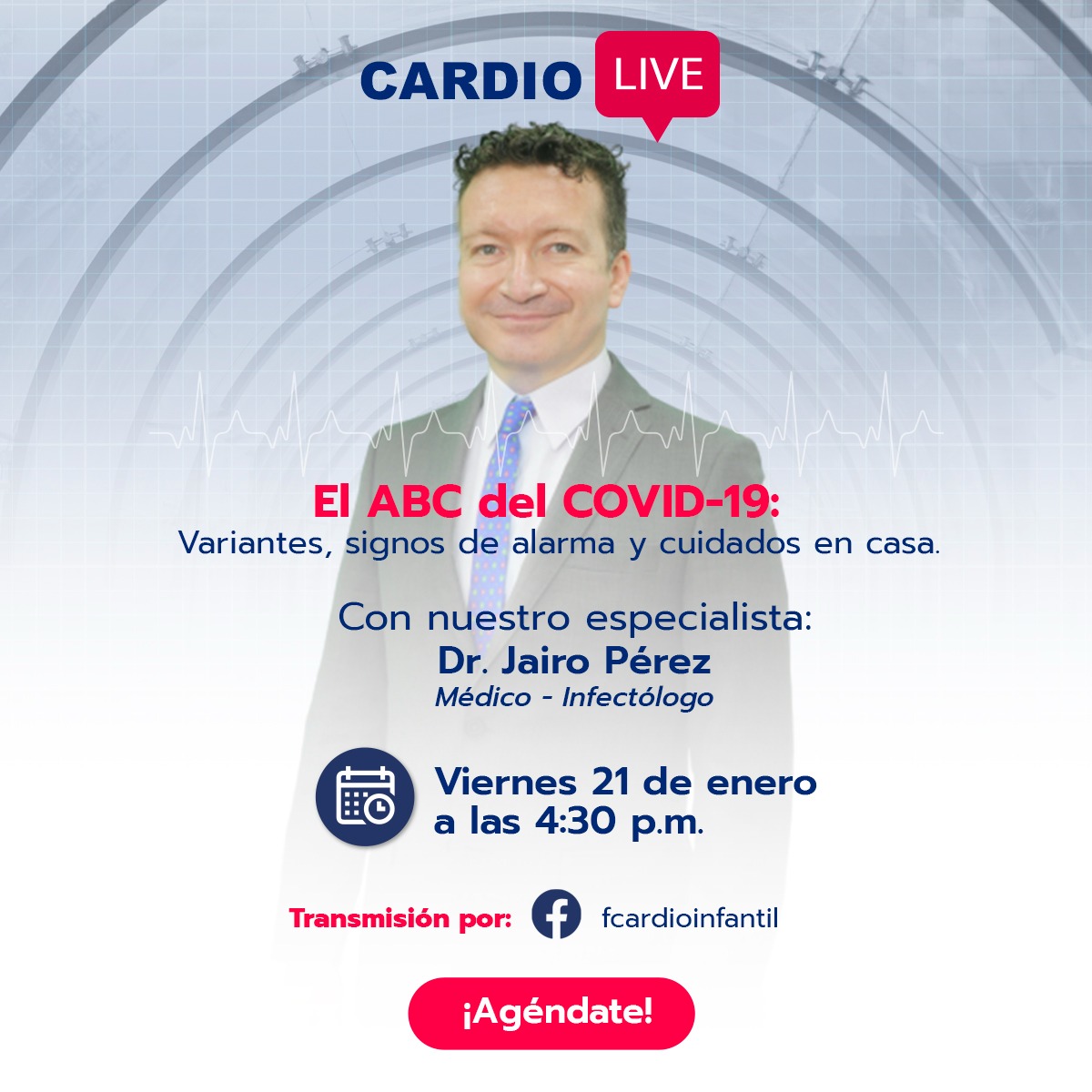 fcardioinfantil's tweet photo. ¿Tienes síntomas y no sabes si asistir a Urgencias? 🏥 ¿Cómo diferenciar Ómicron de una gripa común? 🤧
Esto y más lo resolveremos junto al Dr. Jairo Pérez en nuestro #CardioLive. Déjanos tus preguntas en los comentarios, ¡No te lo pierdas! https://t.co/jdFeRljbeT
