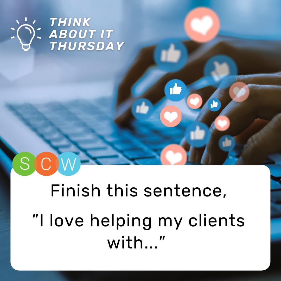 scw_mania's tweet photo. Think About it Thursday
Finish this sentence,
"I love helping my clients with..."
We want to hear from you! Share with us your response in the comments below👇
#ThinkAboutItThursday #fitnesscecs #fitness #scwmania #scwfitness #scwfit #ShareWithUs #share https://t.co/czFwmRkacb