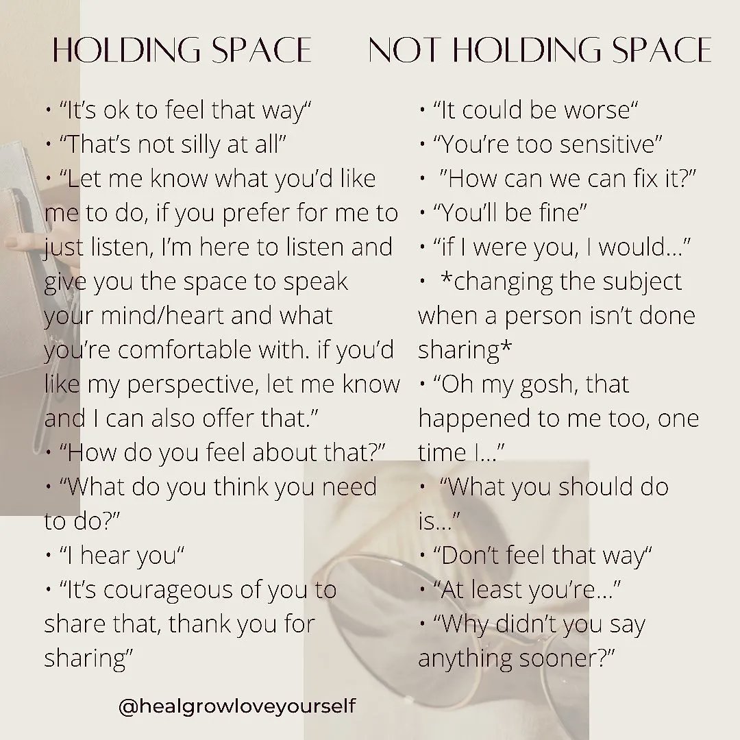 #HoldingSpace vs Not Holding Space

#Awareness #MentalHealth