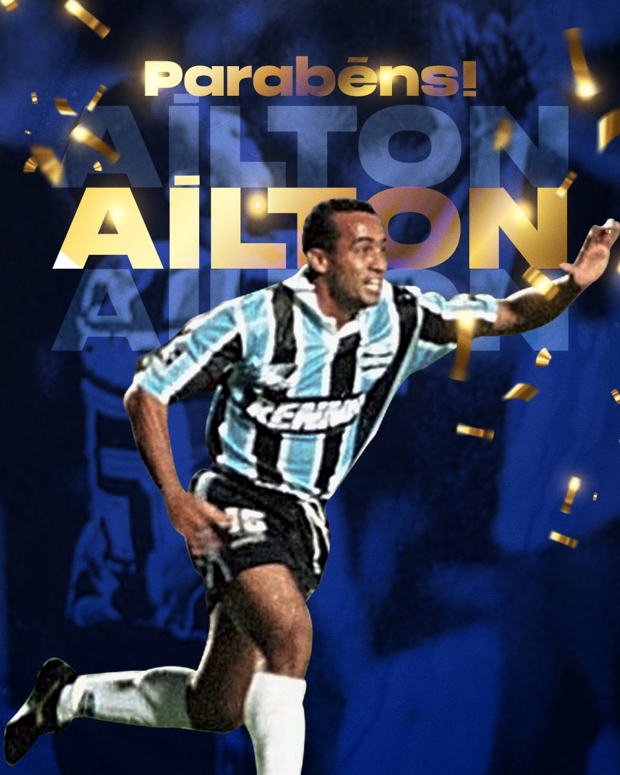 AS_SportsDesign's tweet photo. Para comparação, artes oficiais do clube em comemoração ao aniversário de seus ídolos - postadas no Twitter do Grêmio em Set/2021 e Jan/2022. https://t.co/HLlzN0mLU9