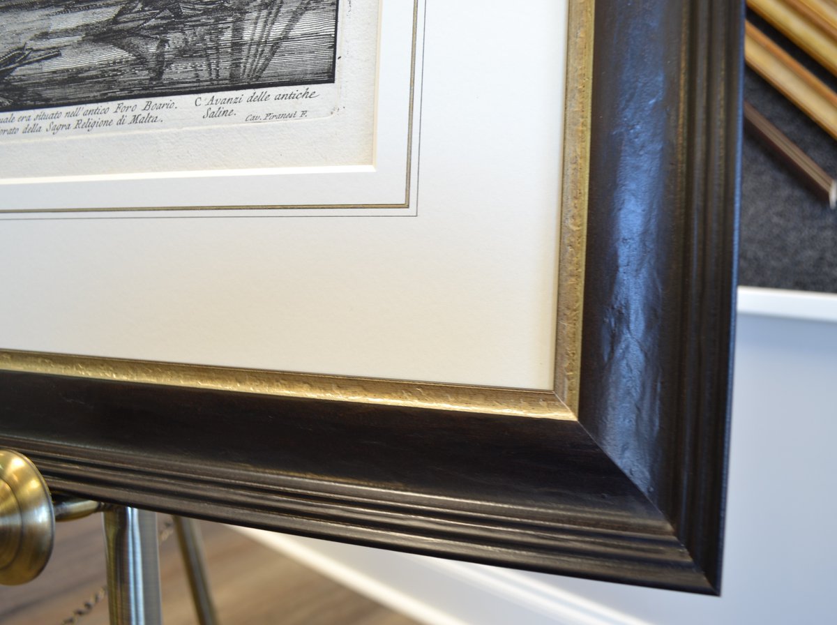 RicksFrameRVA's tweet image. Creating an illusion of depth and visually anchoring the print within the picture window, the custom French mat around this Piranesi print really makes a statement.  Kudos to Hannah for her steady hands and attention to detail!#GiovanniBattistaPiranesi #antiqueprints #frenchmats
