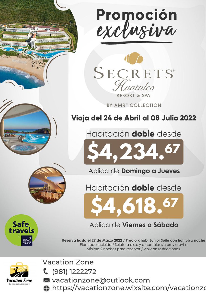 vacationzonemx's tweet photo. Secrets Huatulco es un hotel sólo para adultos, ubicado en la Bahía de Conejos. El hotel maneja el concepto Lujo Ilimitado, con bebidas de prestigiosas marcas y restaurantes gourmet donde no se requiere reservación, todo sin utilizar brazaletes.
#LasMejoresVacacionesParaTí ❤️ https://t.co/lP1AsuFjpi