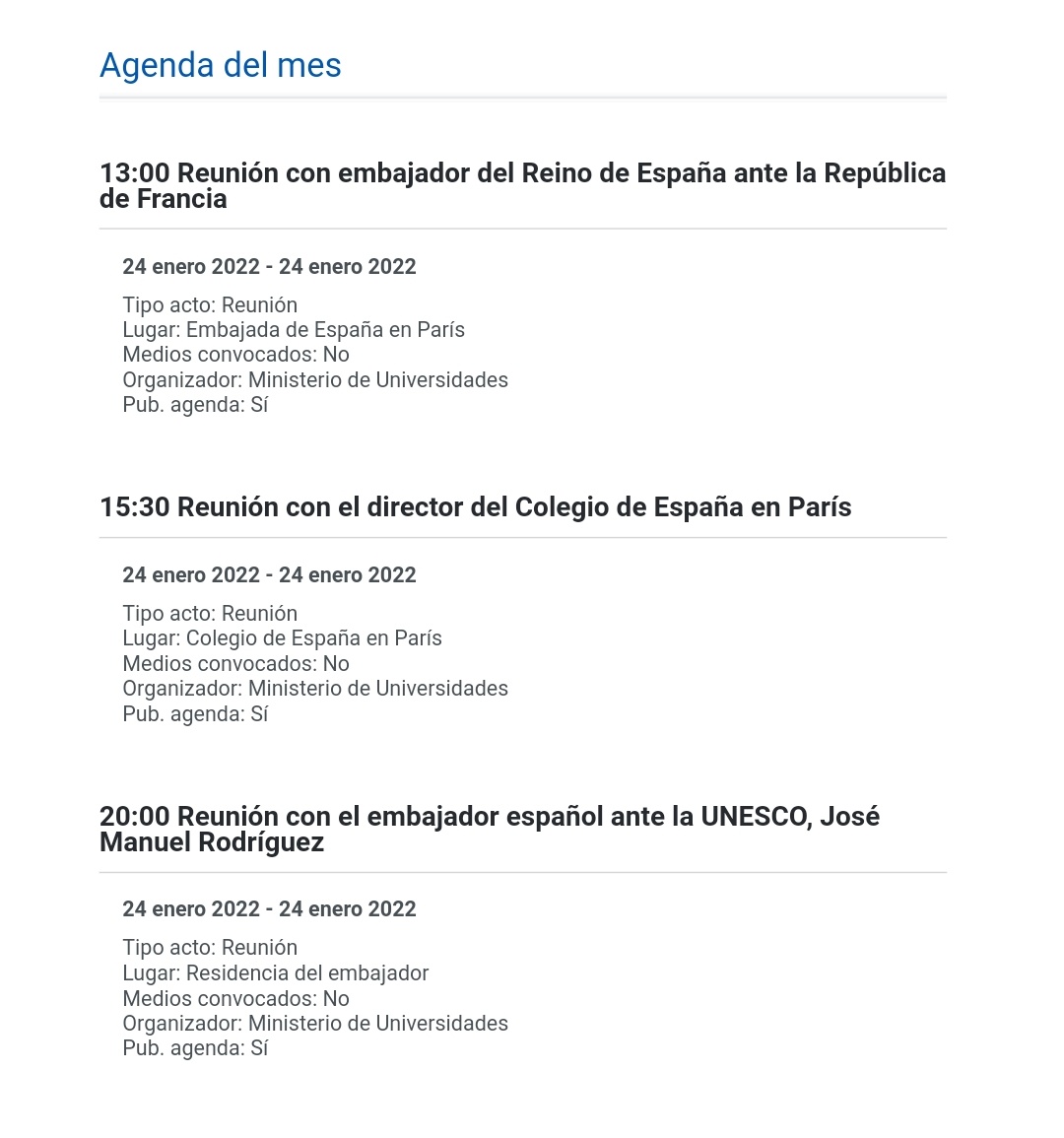 ¿Podría alguien explicar por qué la reunion del Sr. <a href="/subirats9/">joan subirats</a> y el Sr. <a href="/rmairal/">Ricardo Mairal Usón</a> en el <a href="/UniversidadGob/">Ministerio de Universidades</a> ha desaparecido de la agenda del Ministro?

¡YA IBA SIENDO HORA DE DAR LA CARA!

Y lo decimos sobre todo por vosotros, <a href="/UNED/">UNED</a>.

#LaUNEDNoSeAdaptaATi 
#VarianteUNED