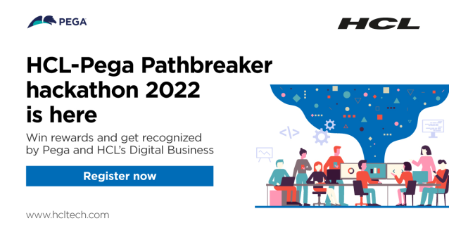 chrismaertz's tweet photo. The HCL- PEGA Pathbreaker Hackathon 2022 is open for Pega talent across the globe to build innovative business process automation solutions to support digital transformation. #PegaPartners #Pega #ScaleDigitalwithHCL https://t.co/rpE6LIsTlW https://t.co/8qeBhHVPCT