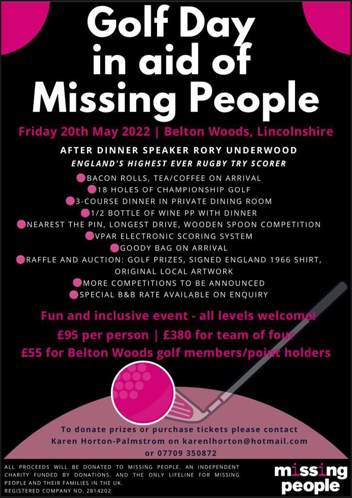 DuncanLamont2's tweet image. Somebody goes missing every 90  seconds in the UK

A friend’s wife is organising a charity golf day in Lincolnshire to raise money for @missingpeople

The charity provides support for families whose loved ones just vanish and also those have gone missing

Do your thing twitter