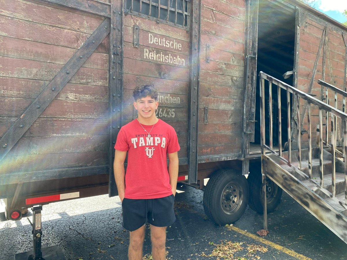 NBPSEagles's tweet photo. What an amazing experience brought to campus by our own Senior Eagle, Justin Kranitz!
! As the Holocaust Education Coordinator for the Hebrew Club, &amp; the Holocaust Education Intern for the JSU, Justin was able to bring awareness to our campus. 
We are so proud of you Justin! https://t.co/1wGcJnTxtf