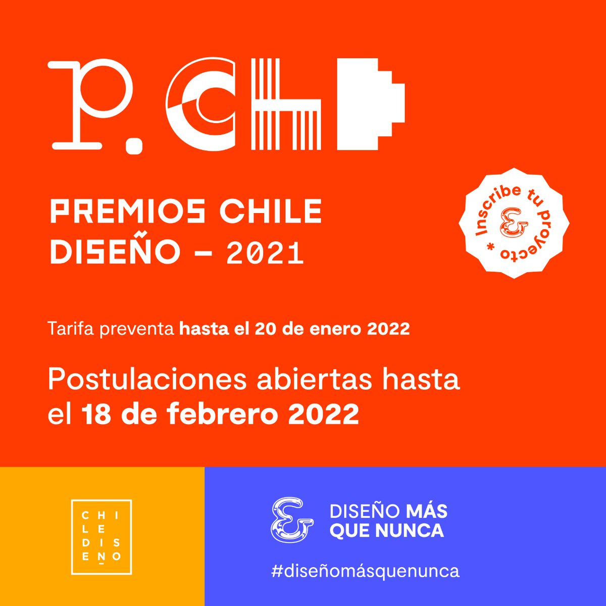 ProChile's tweet photo. 📢Participa en los Premios @_chilediseno, la máxima distinción que se entrega a los mejores proyectos de diseño. 
Porque hoy se necesita #diseñomásquenunca. Mostremos el impacto y la relevancia del diseño de los últimos años. 

Inscribe tu proyecto → https://t.co/b4NbOe8qm2 https://t.co/HyX1B0LNkj
