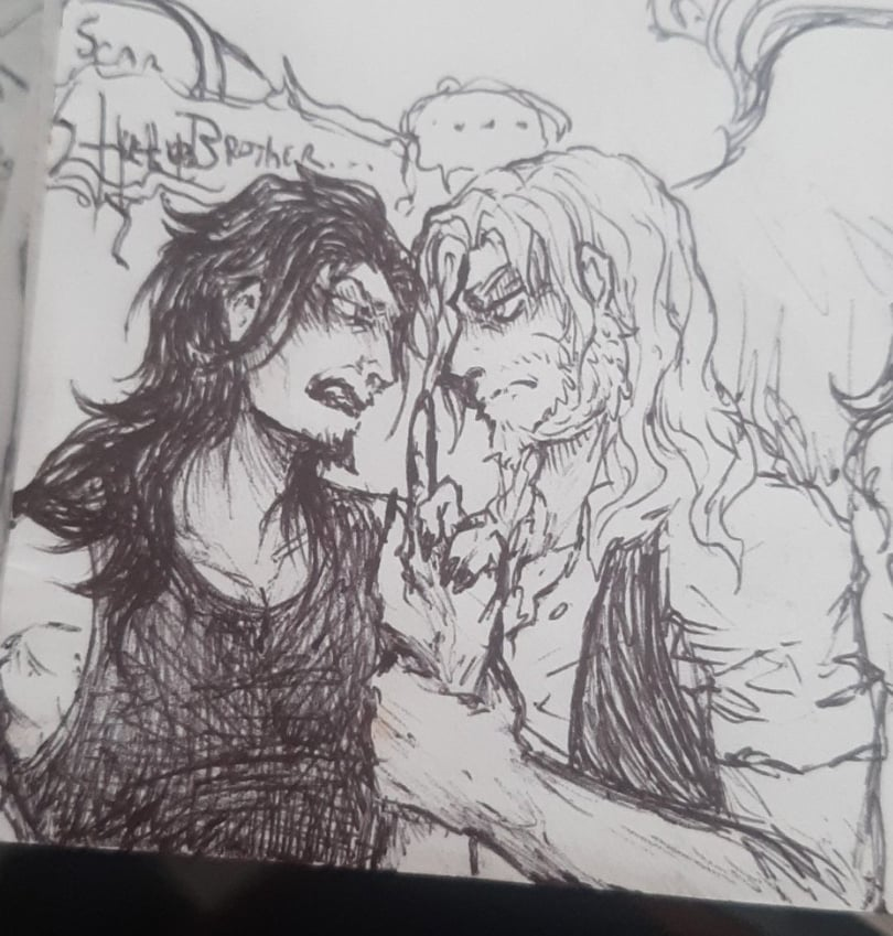 darkusan's tweet photo. Darn I totally forgot posting but here's some Guilty Pleasure of mine because ruining good stuff is fun every once in a while- 
#Scar #Mufasa #TLK #Human #PenSketch #yaoi #IRegretNothing https://t.co/m77GPRCyNy