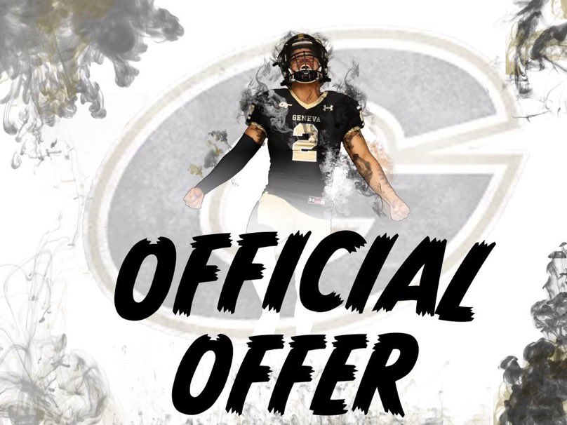 TylerShafer50's tweet photo. I am blessed and excited to receive an offer from Geneva College! Thank you Coach Demarco @CoachContenta @CoachC5454 @COACHPURGE @CoachBensing @GenevaAthletics @MarkoThomas11 @ShaneGoydich1 @coachTzimmer4 @GoldLevel28 @The_Mayor11 @GCCHSFootball https://t.co/LJPenOiEFK