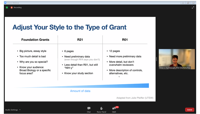 DanielFerrerVin's tweet photo. Key insights from Prof. Turnbaugh @PTurnbaugh  for  grant writing. Know the type of grant  you are applying for. https://t.co/sxRvABv2Mb