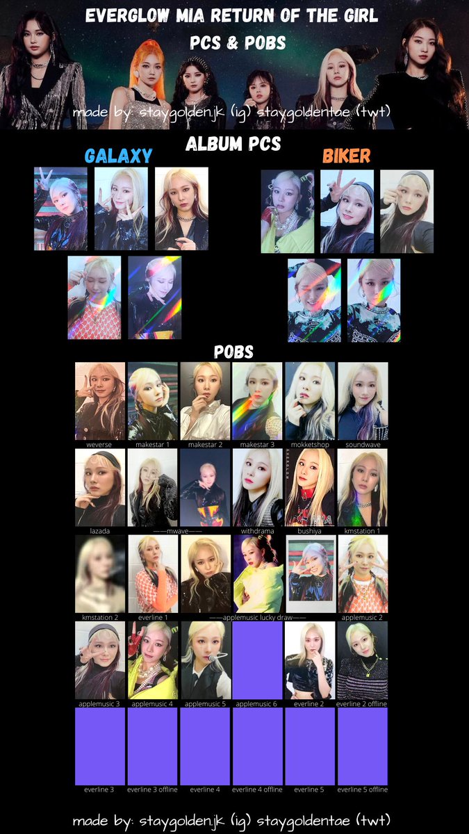 everglow return of the girl ROTG OT6 pob photocard template Will