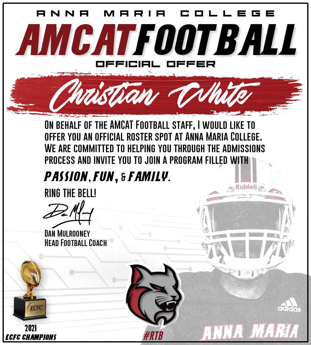 Blessed to have received in offer from Anna Maria College ♥️🤍 <a href="/Coach_Derasmo/">Michael J. D'Erasmo</a> <a href="/CoachDeas_/">Marc Deas</a>  <a href="/CoachRocheleau/">Austin Rocheleau</a> <a href="/JoeSaragusa/">Joe Saragusa</a>