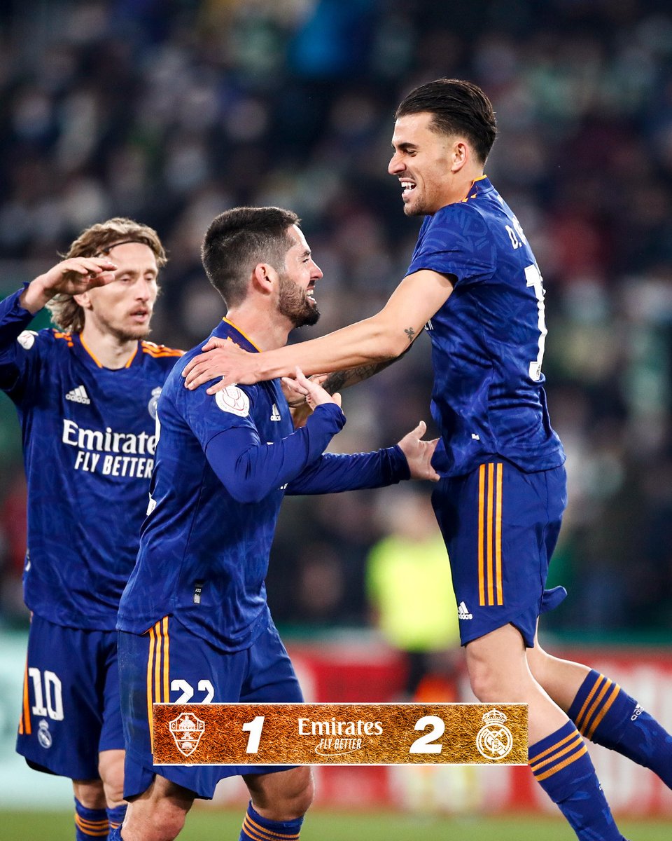🏁 FP: <a href="/elchecf/">Elche Club de Fútbol</a> 1-2 <a href="/realmadrid/">Real Madrid C.F.</a>
⚽ Verdú 103'; <a href="/isco_alarcon/">ISCO ALARCON</a> 108', <a href="/hazardeden10/">Eden Hazard</a> 115'
#CopaDelRey | #Emirates