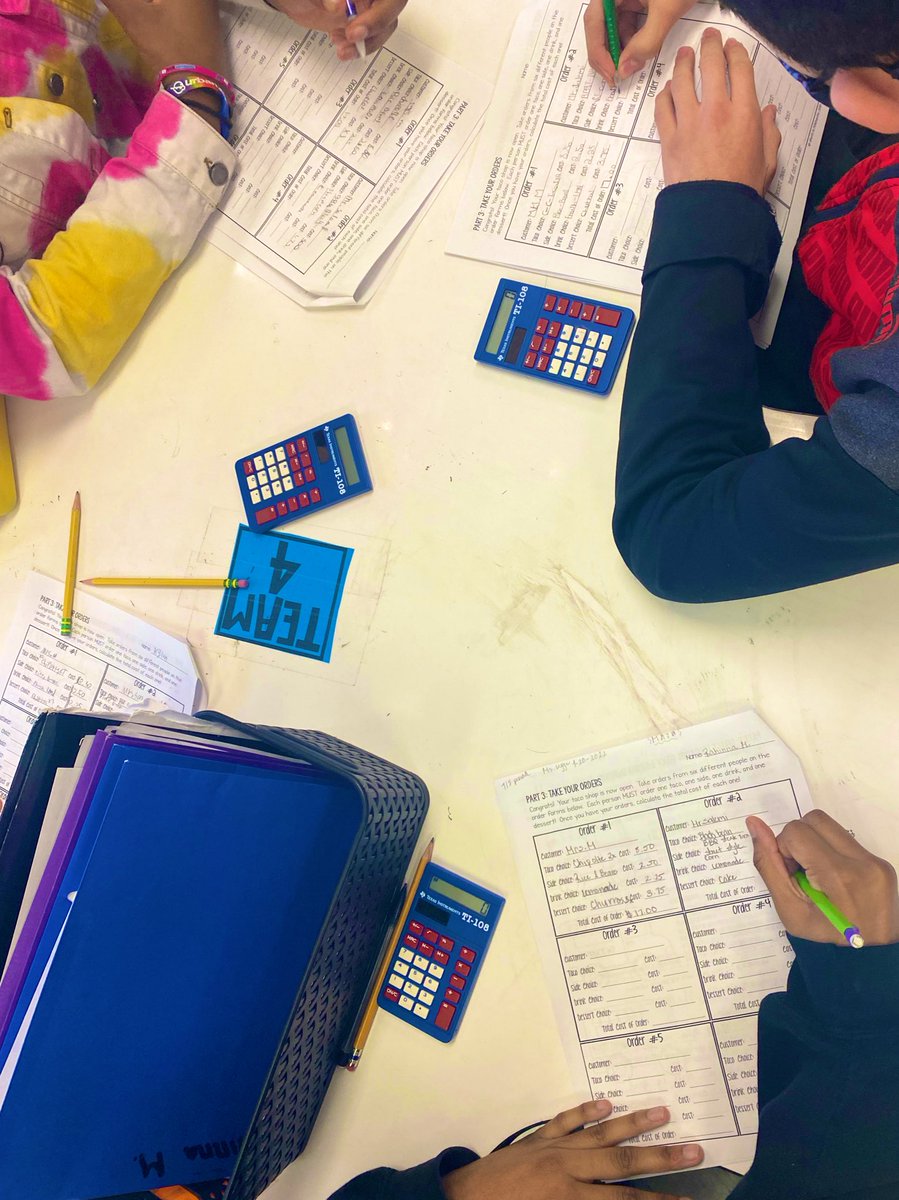 TweetDCS_HLMS's tweet photo. Solving problems involving percent in our math classes today as we complete our Taco Truck project! Ss are taking orders and calculating totals from our admin and teachers. #FlyHigher #TeamDCS https://t.co/bsLs7VETJC