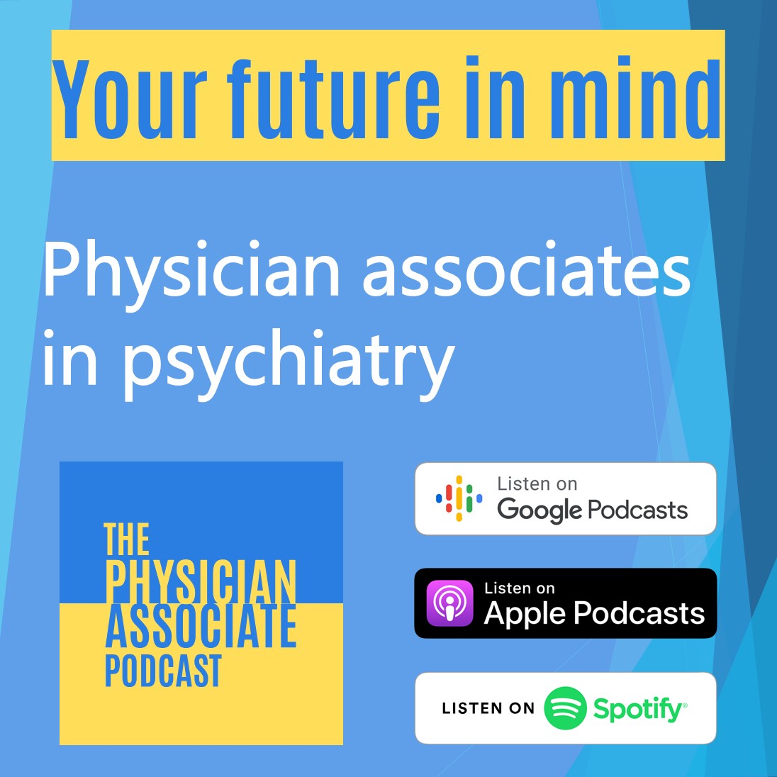 In this episode, I'm joined by a team of Doctors and Physician Associates who all work in psychiatry services, to find out more about the speciality and how PAs are being supported to work in psych.

podfollow.com/the-physician-…

#physicianassociate