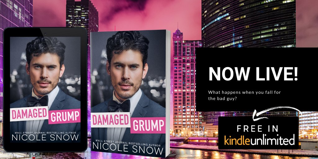 Damaged Grump is finally LIVE! FREE in Kindle Unlimited.
LINK → amzn.to/35dCYRL
Nightmare boss. Damaged grump. Absolute villain.
What happens when you fall for the bad guy?

#nicolesnow #romancebooks #KindleUnlimited