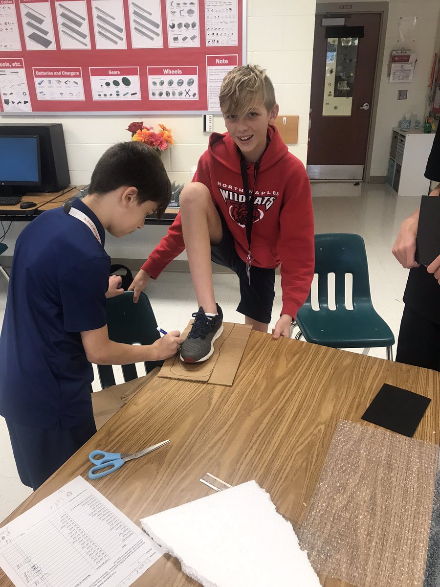 RoboticsGrit's tweet image. The ankle foot orthosis instant design challenge has begun!  Can’t wait to see the finished prototypes! @NNMSWildcats @collierschools @PLTWorg