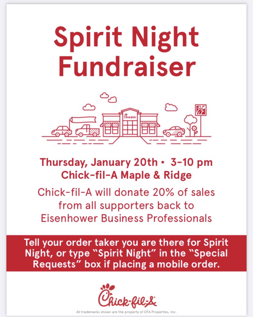 IKEBPA's tweet photo. Remember to check in for our spirit night at Chick-fil-a on Maple and Ridge tonight! https://t.co/6fgG9g0qoY