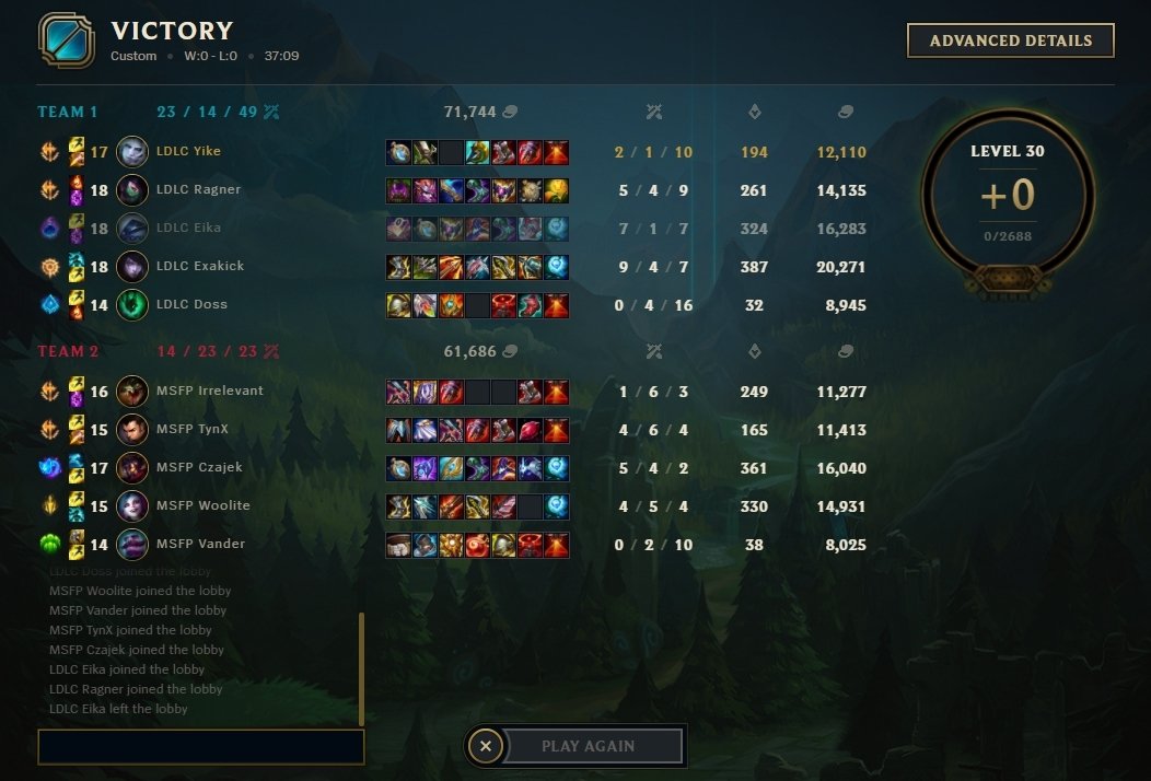 YikeLoL's tweet photo. 4-0 IN THE #LFL LETS GO. Wish i was given more kills though zz. GGs @MisfitsggLoL https://t.co/XsYA0oCLav