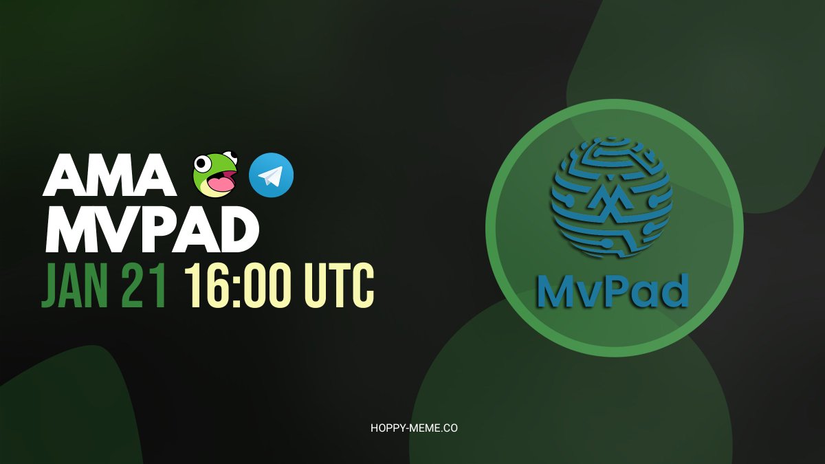 🚀We are hosting an AMA session with <a href="/MvPad_io/">MvPad</a> 
 founder!!

📅AMA date: Jan 21 2022
⏰Time : 1600UTC

Ask questions below now and live question on our Telegram! Stand a chance to walkaway with $300 BUSD!

In order to win: Tag 3 friends &amp; follow 
<a href="/MvPad_io/">MvPad</a> <a href="/HoppyMeme/">HOPPY Launchpad</a>