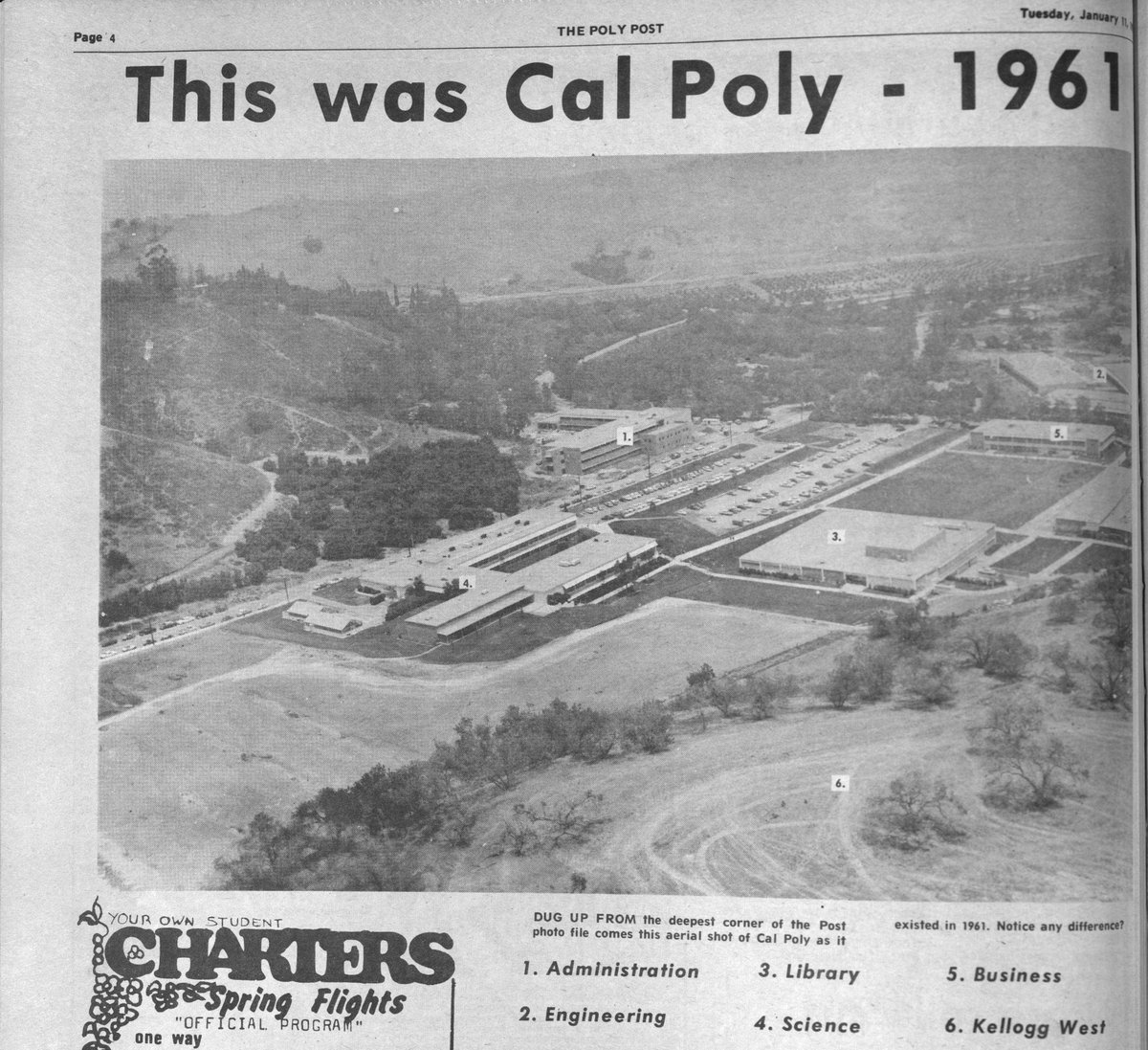 CPPSpecColl's tweet image. TBT: From the January 11, 1972 edition of the Poly Post, a throwback picture to another time: “This was Cal Poly – 1961.”  
#TBT @calpolypomona #CPPLibrary #CPPSpecColl #CalPolyPomona #CPP