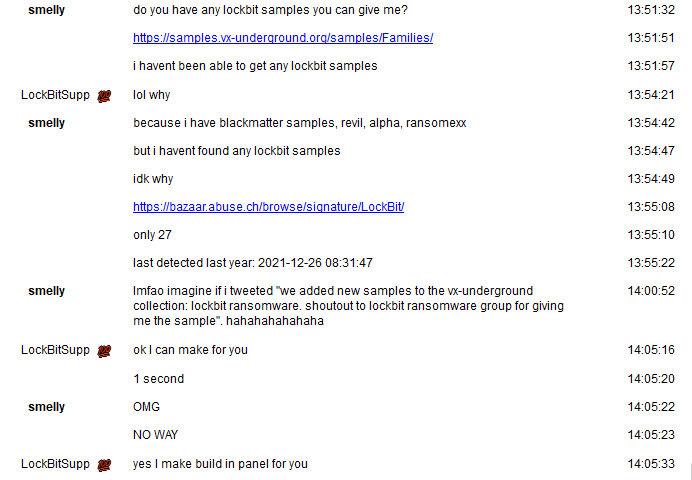 vxunderground's tweet image. The vx-underground secret to getting ransomware samples: