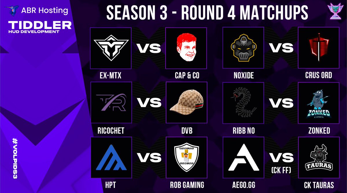 VolpidSeries's tweet photo. Round 4's matchups are out! 🎉

Which match do you think will deliver the most? Let us know! 👀 https://t.co/CYMWkMN6PH