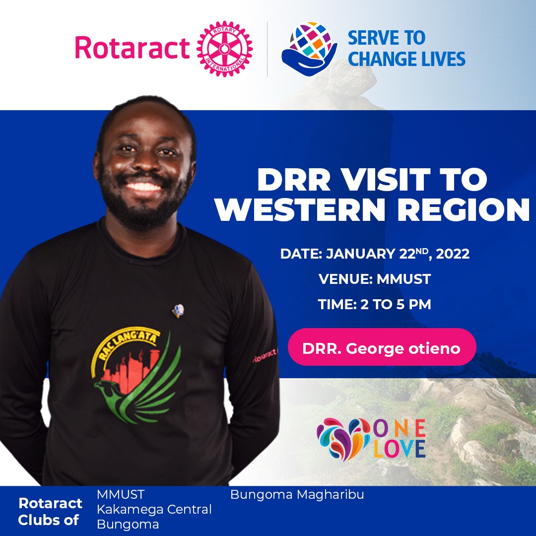 If you happen to be around kakamega on the 22nd you can join us. And if you wish to learn about rotaract you are also welcomed.. karibuni.