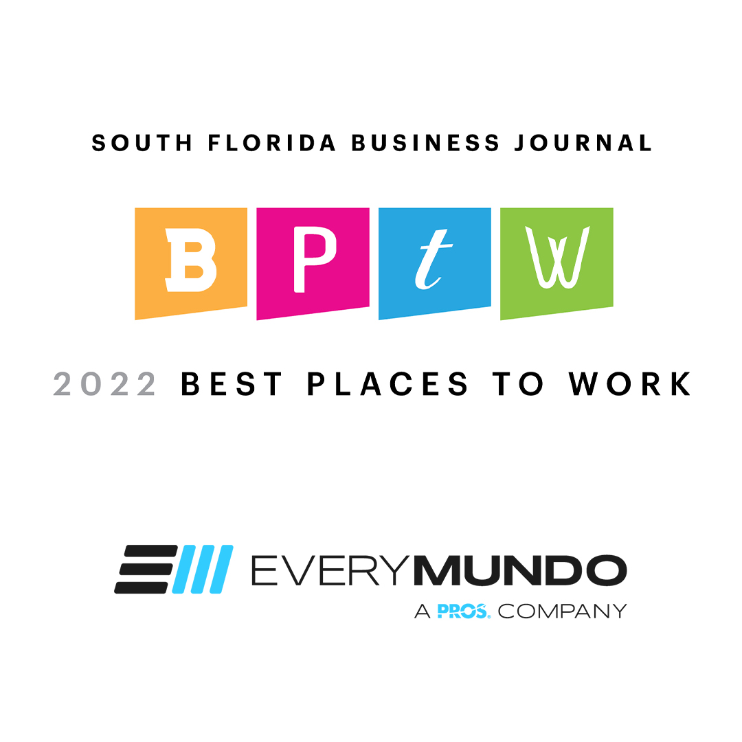 EveryMundo's tweet photo. EveryMundo has been announced as one of South Florida Business Journals 2022 Best Companies to Work Honorees. We are so excited to be honored and can’t to be recognized at the awards ceremony. https://t.co/Qz8dRTEpKH