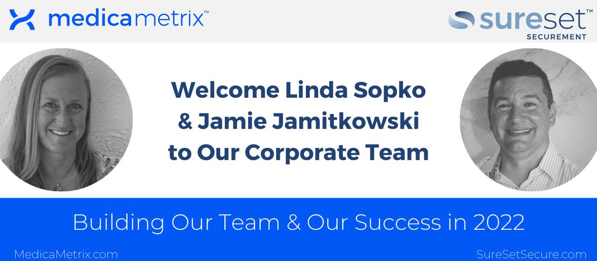 <a href="/MedicaMetrix/">MedicaMetrix</a> is excited to announce two new additions two additions to our <a href="/SureSetSecure/">SureSet Secure</a> team.  Our commitment to international growth in 2022 gets stronger each day!

ow.ly/YuI450HzklY