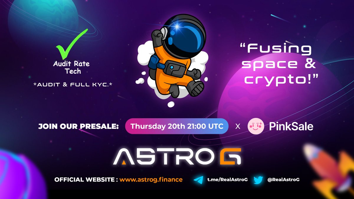 RealAstroG's tweet photo. PRESALE SOLD IN SECONDS🚀🚀🚀

LETS GET READY FOR LAUNCH AT 21:30 UTC

WARM UP THOSE THRUSTERS🚀🚀🚀

0x9Eb98099a58c77bEf7E848a9980104Dab5a4a8ef

https://t.co/gYBX3PFMoF
#AstroG https://t.co/W8ot2GZfVU