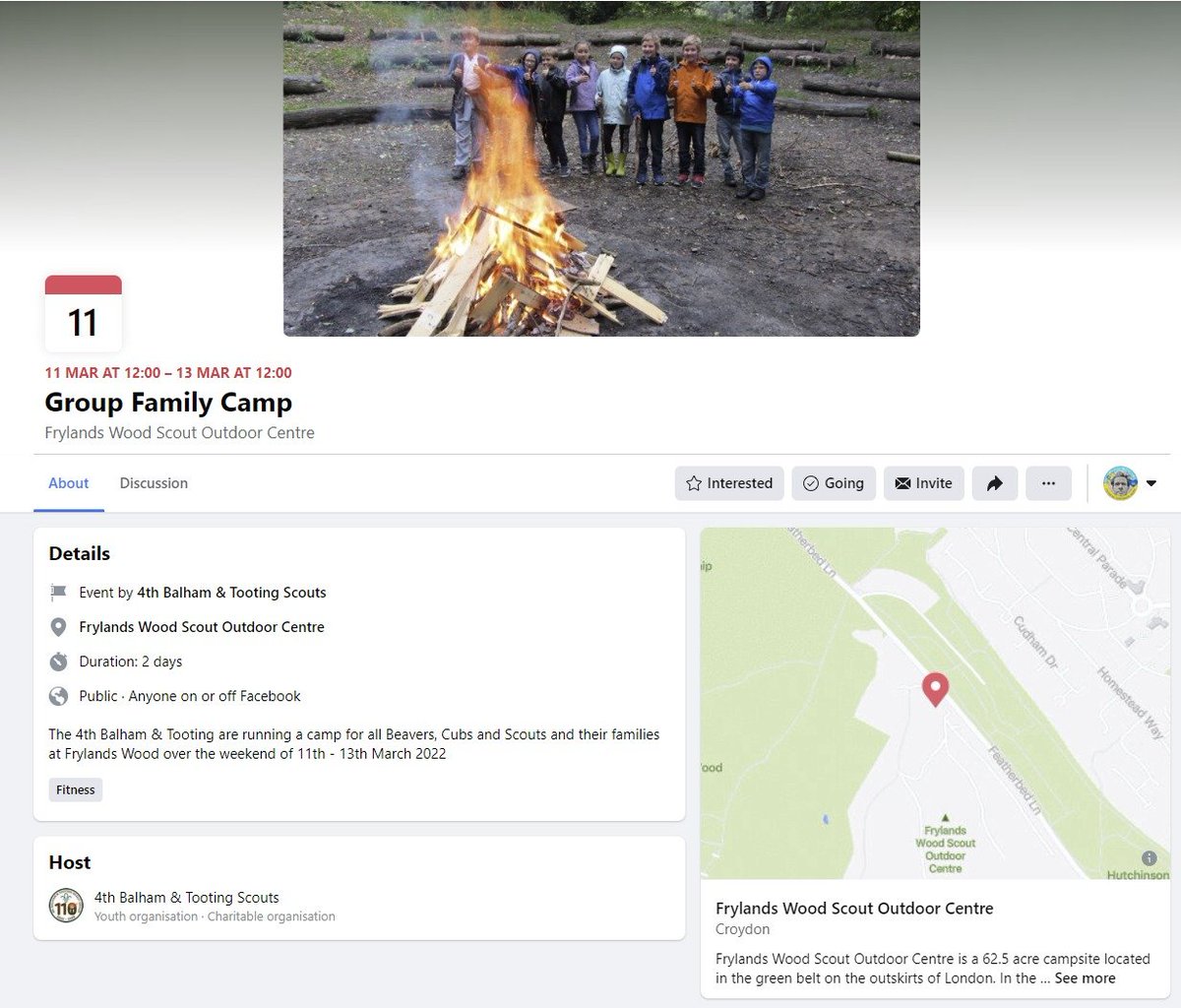 Group Family Camp event (11/3-13/3) created in Facebook: facebook.com/events/7023907…