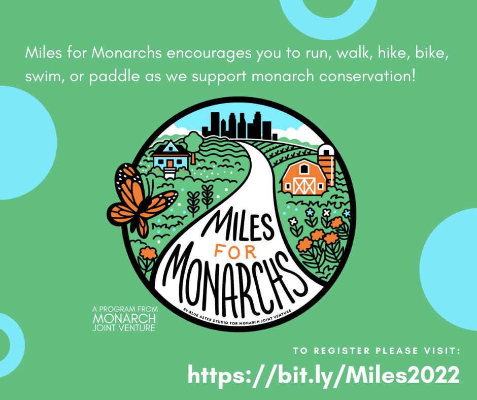 Join us starting February 1st for Miles for Monarchs 2022 to run, bike, hike, or paddle our way through a monarch migration. Monarch supporters from across the country will spend time outdoors, log miles, learn about monarchs, and more. Register now at buff.ly/3GuHM2T.