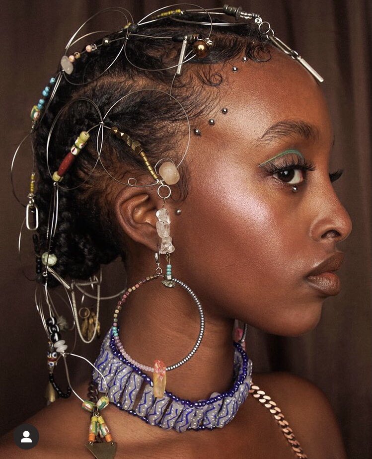 Beautiful hair piece design from <a href="/wild_moon/">Balram sharma</a> #freethehair #blackhairart