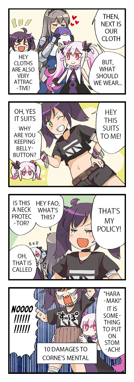 ファオ😈Fao on X: 🍓Pipryctos 4Koma Manga🍓 🌸 manga by Harunatsu Akito  @hal_akito 🌻 😈9 Summer cloth Corne has a disease that will kill her if  she doesnt keep her belly button out