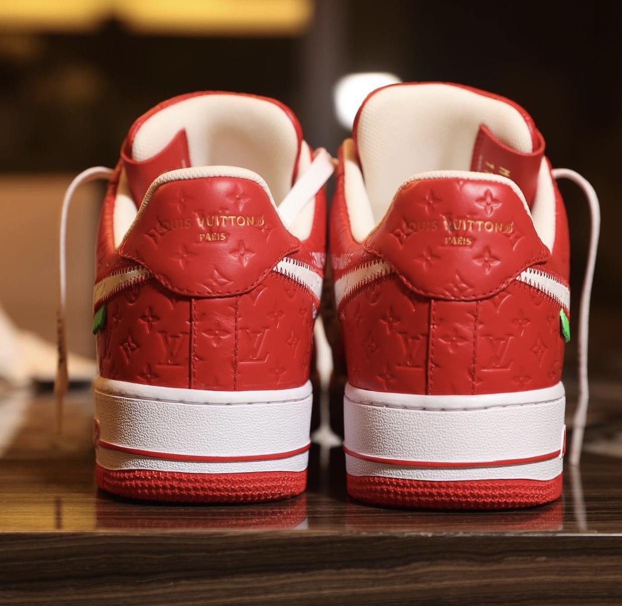 DJ Khaled Shows Early Pair of Red LV Nike AF1s