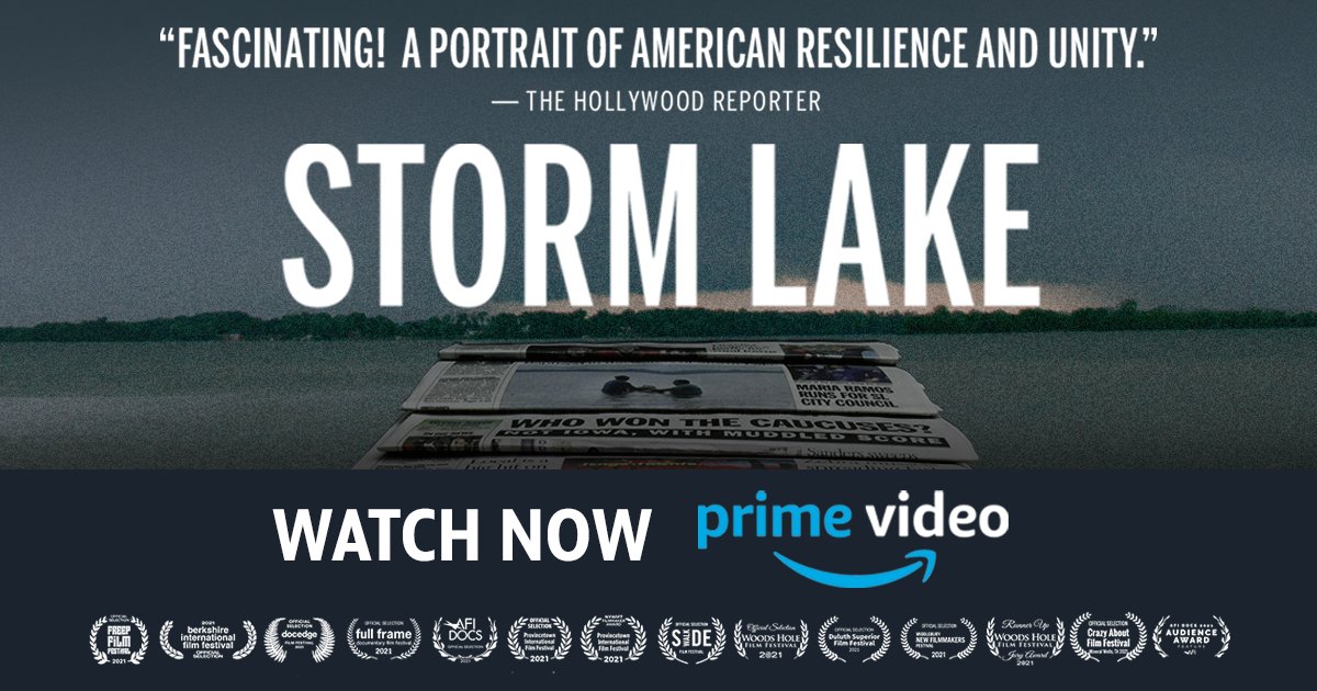 StormLakeMovie's tweet photo. What’s a town without a newspaper? @cullen_art and his team at Pulitzer Prize-winning @SLTimes don’t want to find out. Discover their remarkable story in our documentary #StormLake, now available to watch on Amazon Prime Video: https://t.co/LWkHbh5tU4 https://t.co/Sec5qWH43s