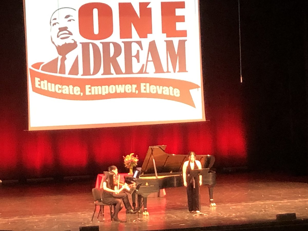 Enjoying tonight’s USD 497 One Dream celebration in honor of Dr. Martin Luther King Jr. The kindergarten performance was adorable with a powerful message. The phenomenal talent of The Asian Classical Musical Initiative blew us away!! <a href="/usd497/">Lawrence USD 497</a> #mlk #onedream