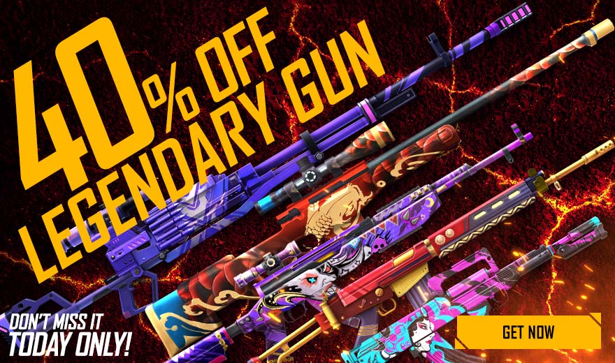 The legendary gun sale is back! 🔫 Some of the most sought-after weapon skins are also included in the sale. There are plenty of skins for you to collect. 🤩 Be quick to get them because the sale ends at the end of today! ⏳ #FreeFire #IndiaKaBattleRoyale #Booyah