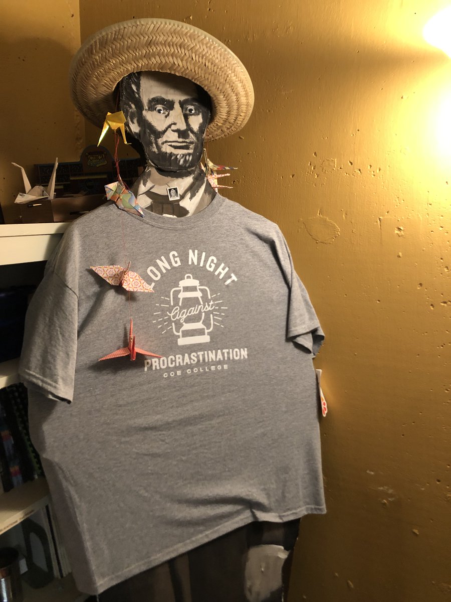 lassen_emma's tweet photo. @Abe_Lincoln is showing real #kohawkspirit! Come visit him in the Writing Center any time!

"Leave nothing for tomorrow which can be done today." -Abraham Lincoln

#edu219 https://t.co/U00MHbrgTi