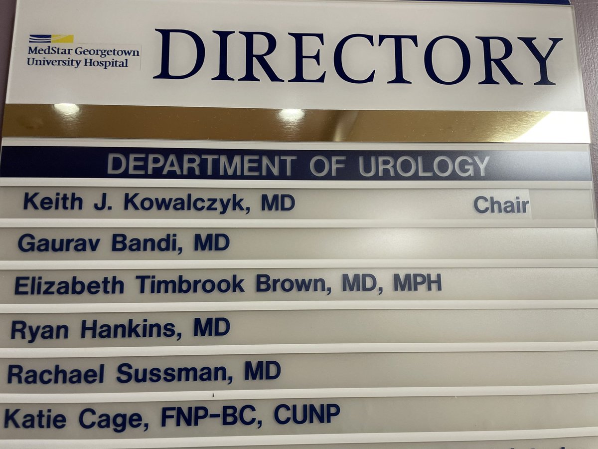 Keith Kowalczyk, MD (@keithkow) on Twitter photo Got the official sign put up, just needed to make a small fix <a href="/GUUrology/">Georgetown University Urology</a> Got the official sign put up, just needed to make a small fix <a href="/GUUrology/">Georgetown University Urology</a>