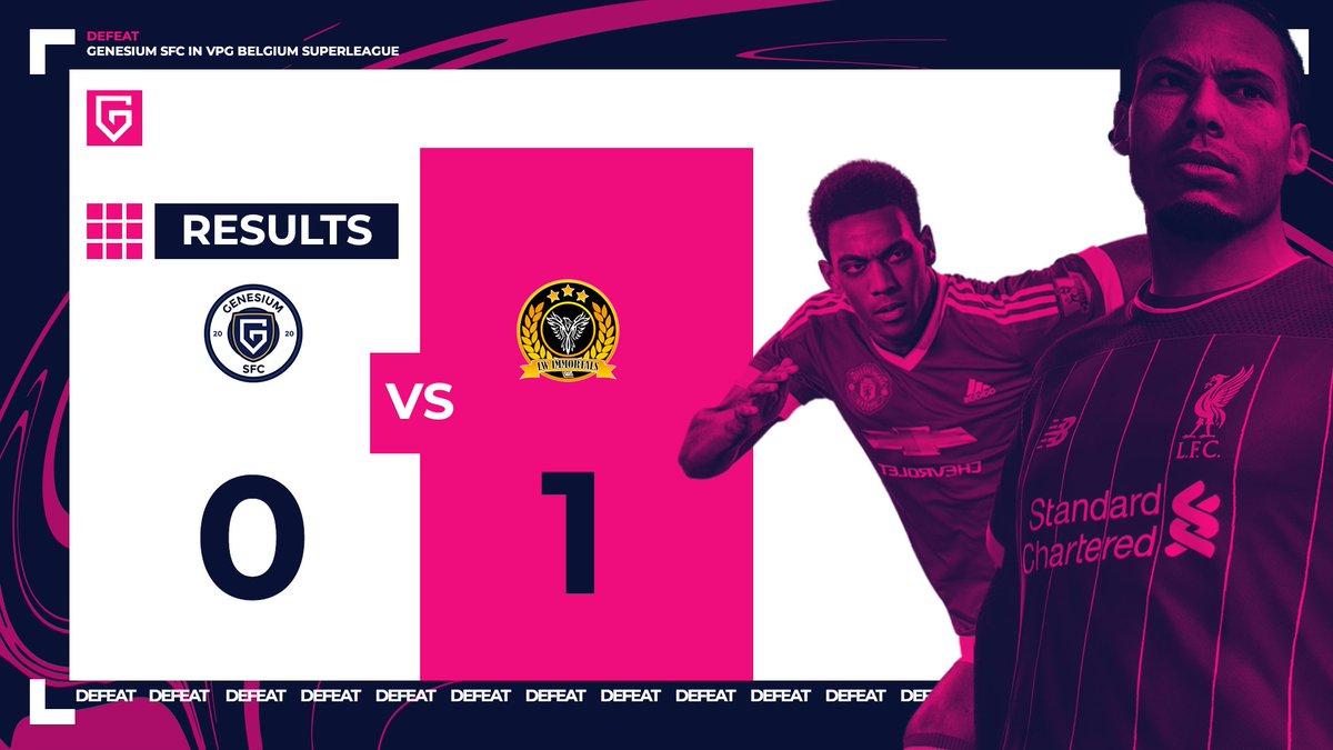 Résultat de rencontre de Super ligue 🇧🇪 VPG organisée par <a href="/belgique_vpg/">VPG BELGIQUE 🇧🇪</a> 🏆

Lors de notre rencontre à 21H20 face à @LWG_Immortals nous avons été vaincus sur le score de 1 - 0.

Bien joué à notre adversaire 🤝
 
<a href="/TeamGenesium/">Genesium 🌴</a> #WhereItBegins 👾