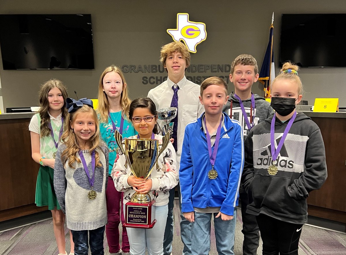 Anshi Prasai, a fourth grader at Oak Woods School, won the Area Spelling Bee on Thursday morning at the Granbury ISD Administration Building. Read more: buff.ly/3nIRzed #GISDLead #GISDEngage #GISDInnovate