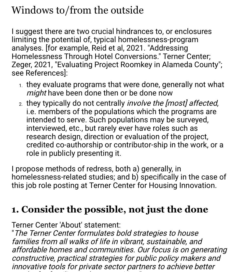 tmccormick's tweet image. another homeless services assessment role/project that we can predict will fall short of needs b/c of 2 fundamental issues: 1) studying what enacted, not what possible; 2) not co-developed w/intended beneficiaries. See #OutsideAnalyst project to track &amp;amp; redress. c/@ryanmfinnigan